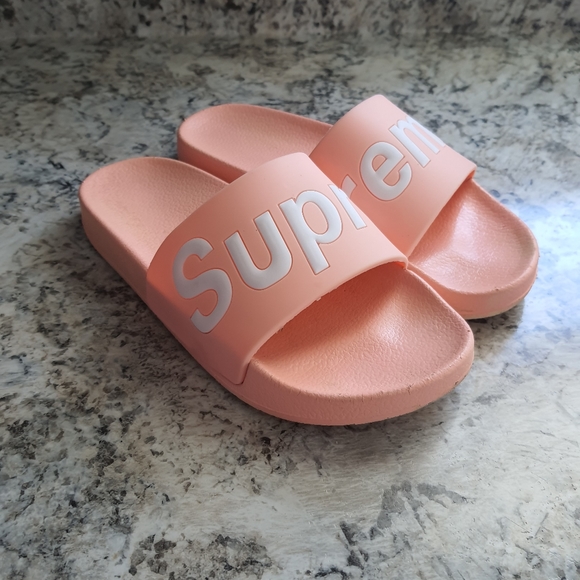 Supreme Shoes - Supreme Peach Pink Slides Sandals